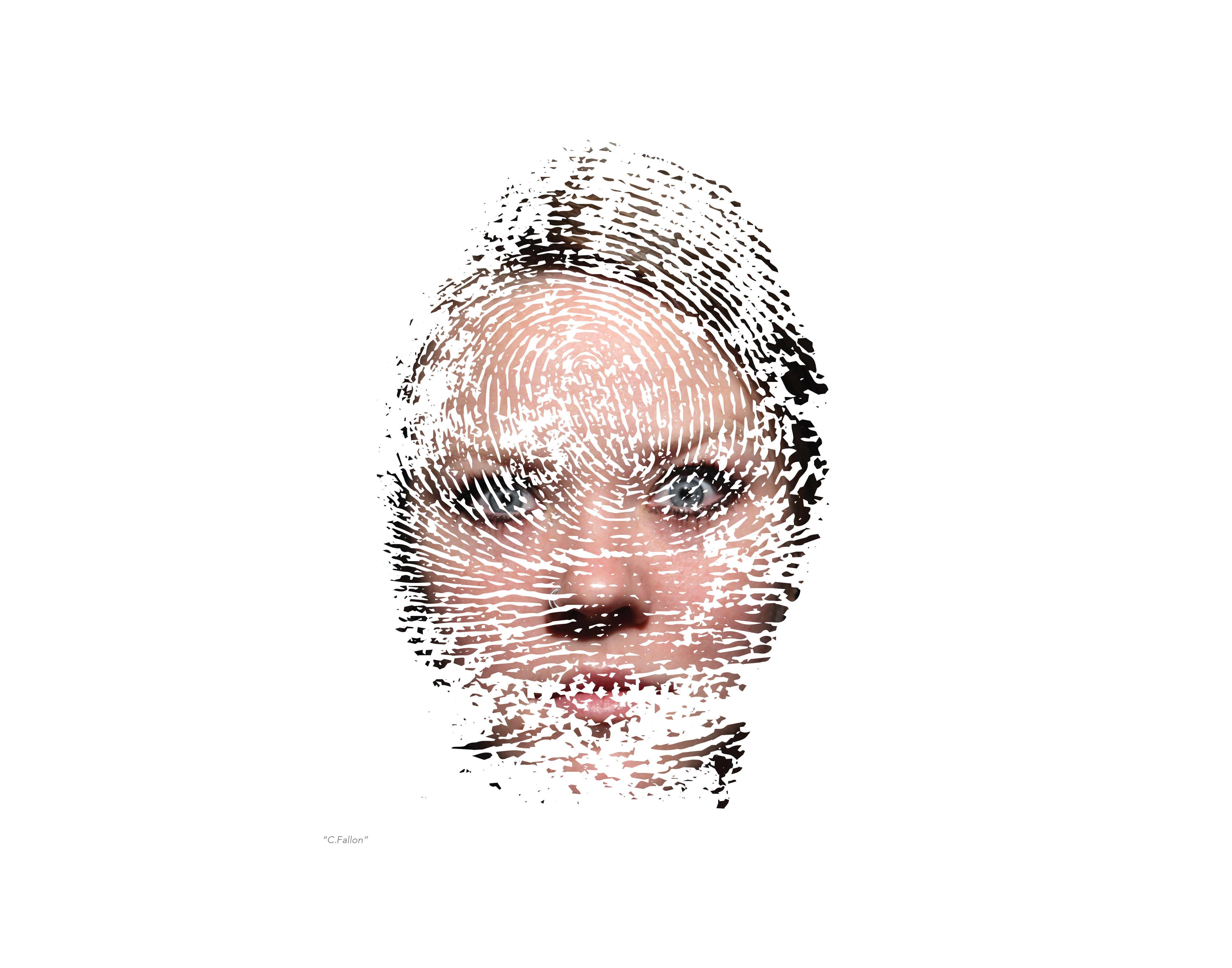 finger print with face within grooves