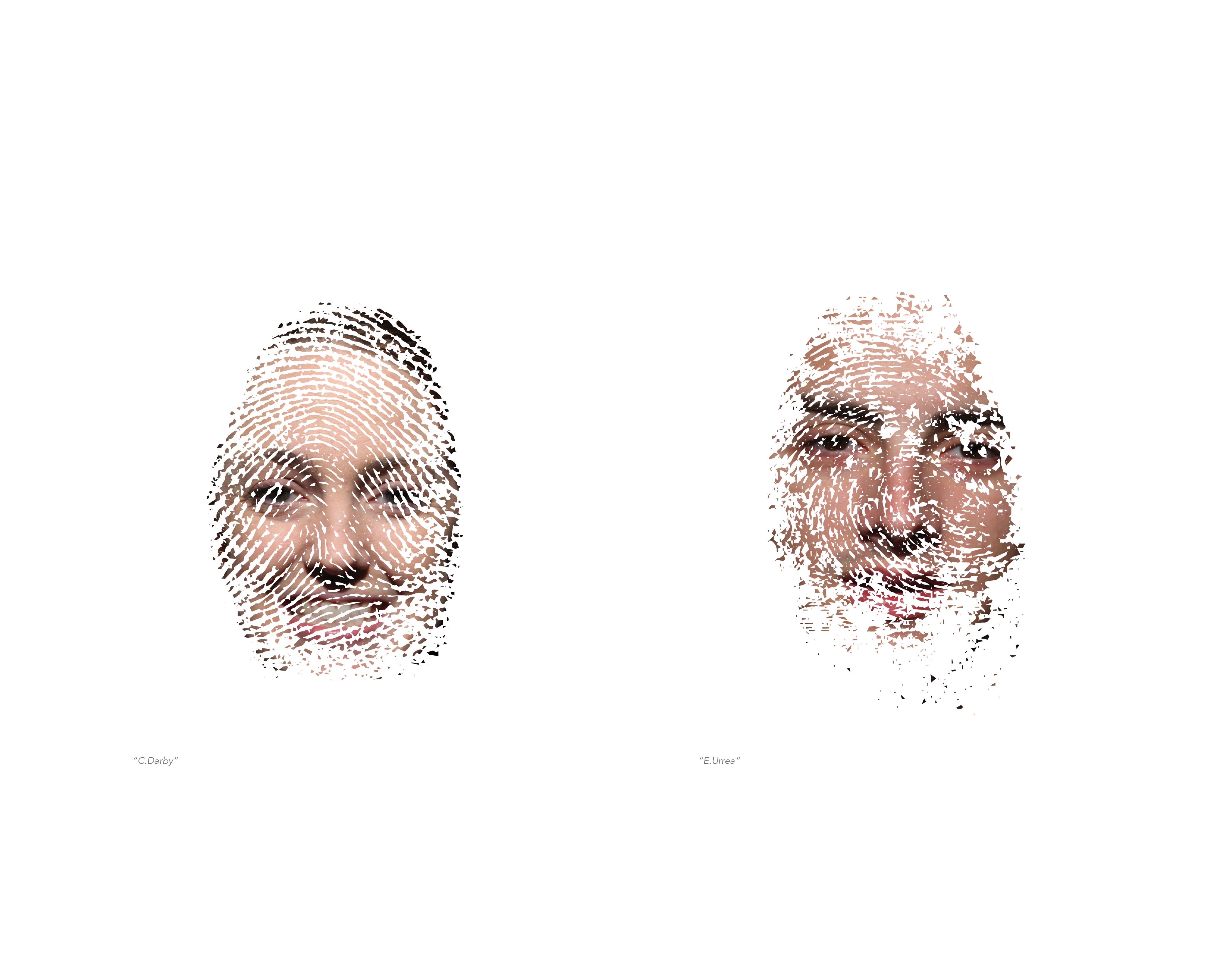 finger prints with faces within grooves