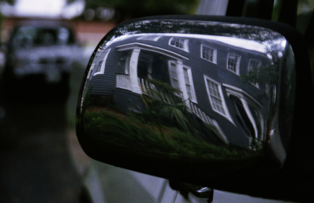 reflection in side mirror